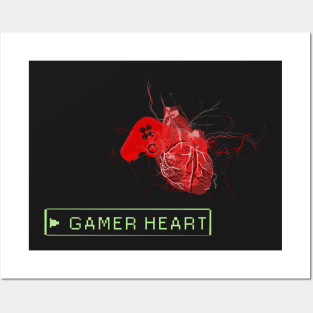 Gamer heart Posters and Art